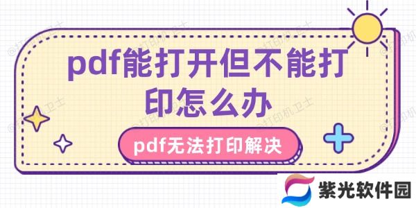pdf能打开但不能打印怎么办