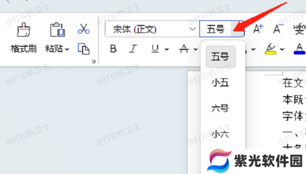 在文档编辑软件中调整字体大小