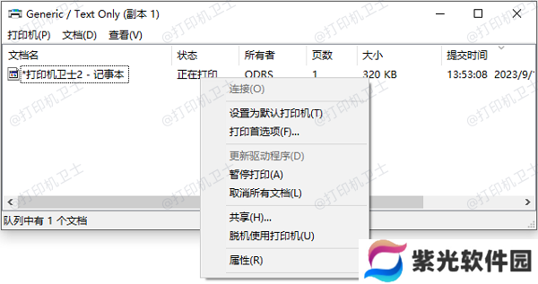 检查打印队列和暂停状态