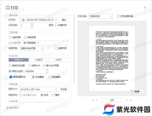 PDF 阅读器中的打印预览